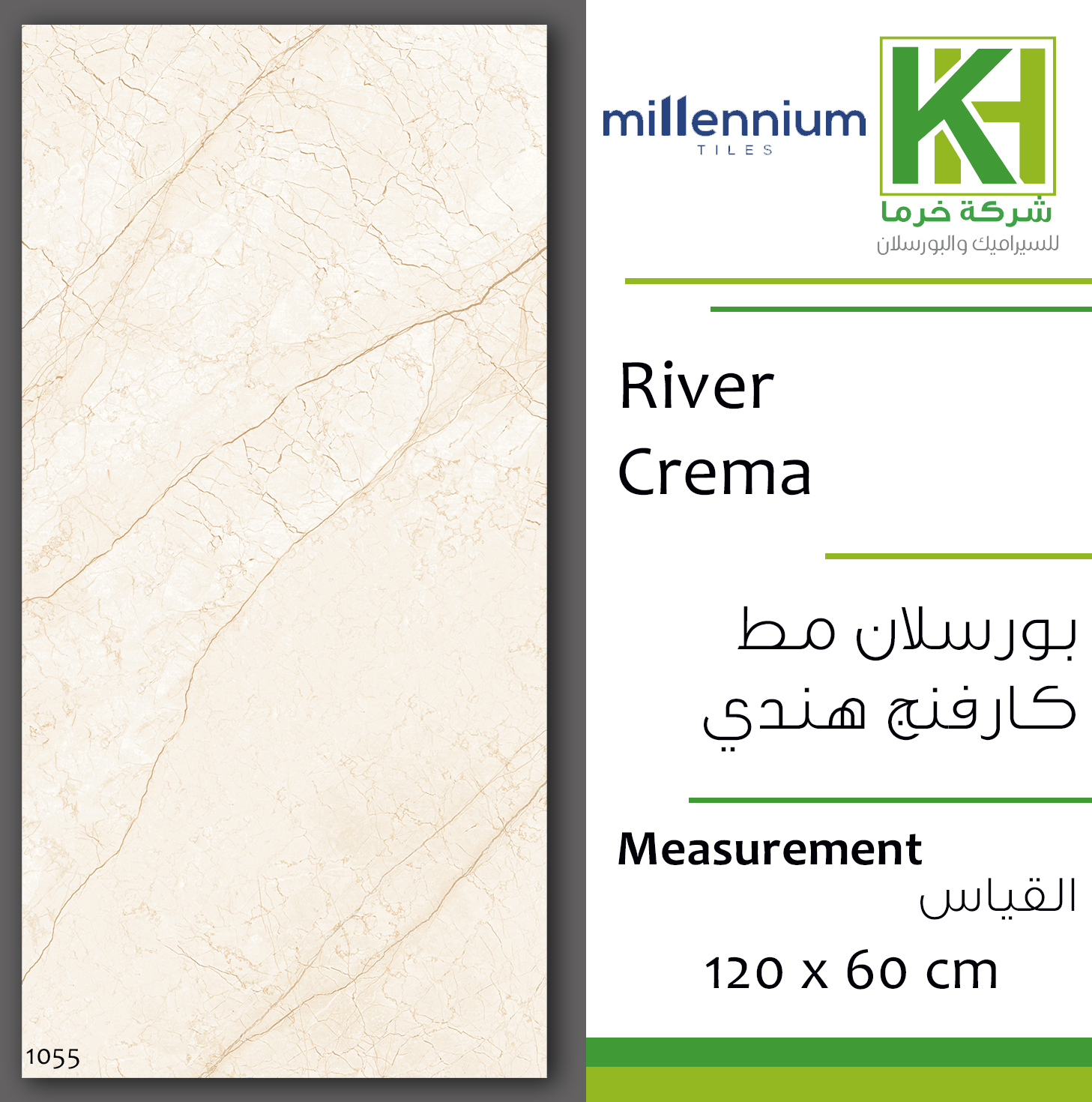 Picture of Indian matt carving porcelain tile 60x120 cm River Crema